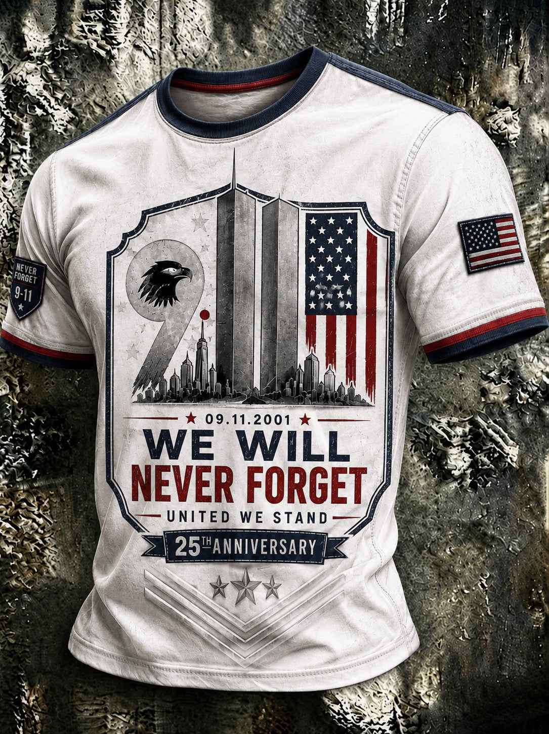 Men's 9.11 Never Forget  Printed T-shirt gracestitchs