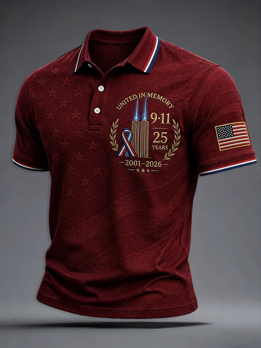 Men's 9/11 25th Anniversary We Will Never Forget Printed Shirt gracestitchs