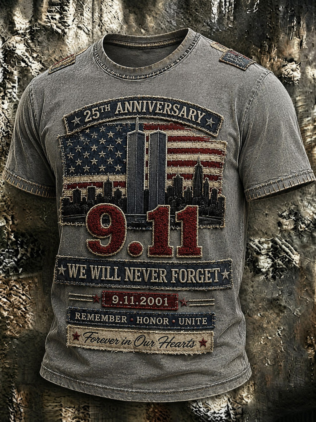 Men's 9.11 Never Forget  Printed T-shirt gracestitchs