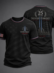 Men's 9/11 25th Anniversary We Will Never Forget Printed T-Shirt gracestitchs