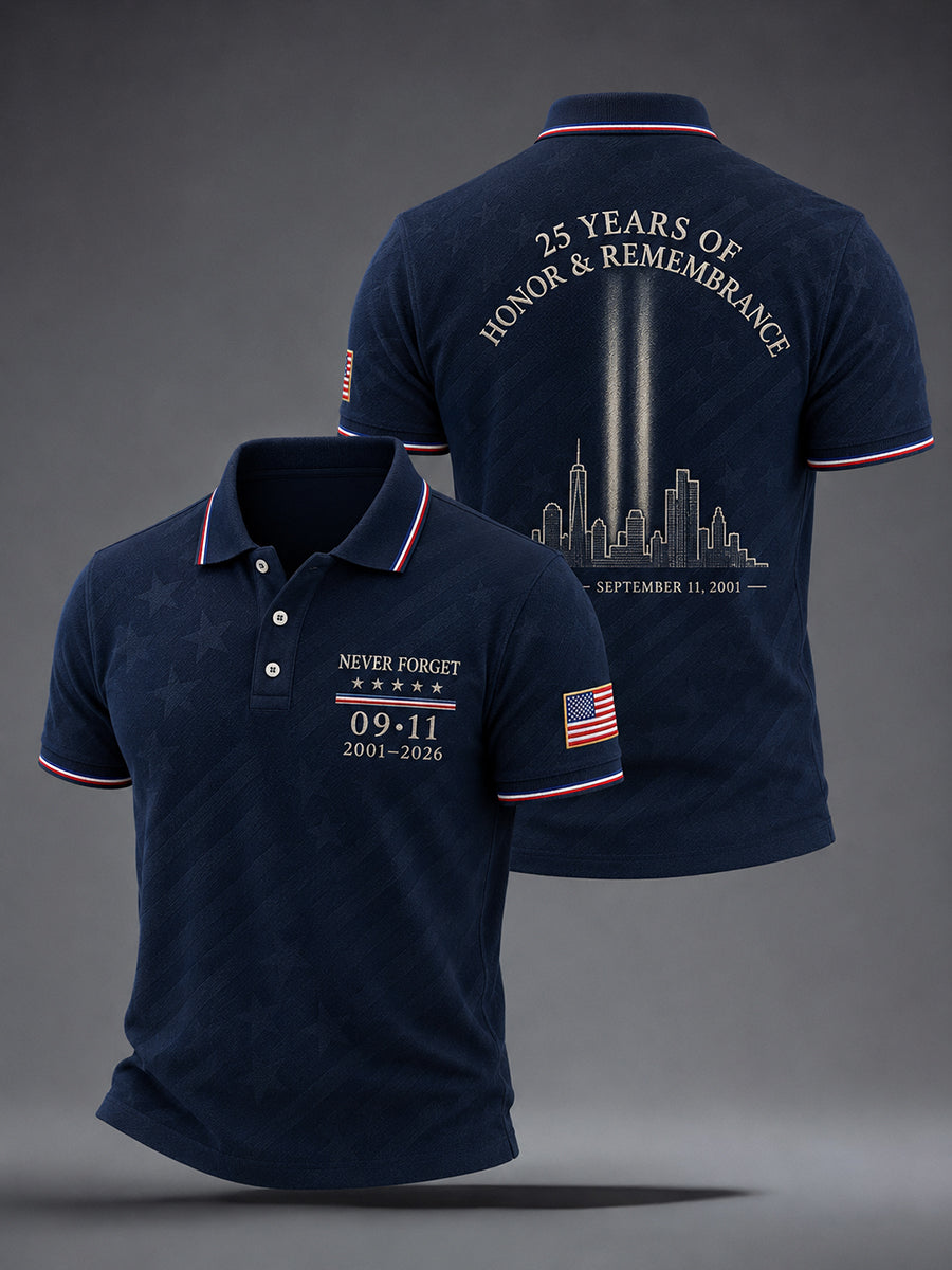 Men's 9/11 25th Anniversary We Will Never Forget Printed Shirt gracestitchs
