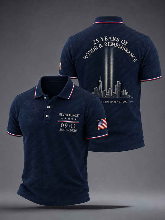 Men's 9/11 25th Anniversary We Will Never Forget Printed Shirt gracestitchs