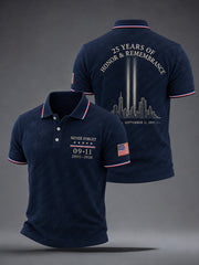 Men's 9/11 25th Anniversary We Will Never Forget Printed Shirt gracestitchs