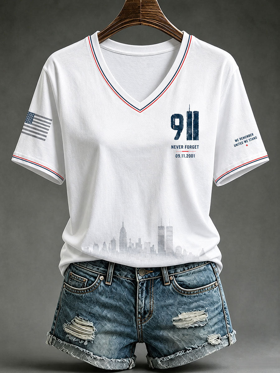Women's 9.11 Never Forget Short-sleeved T-shirt gracestitchs