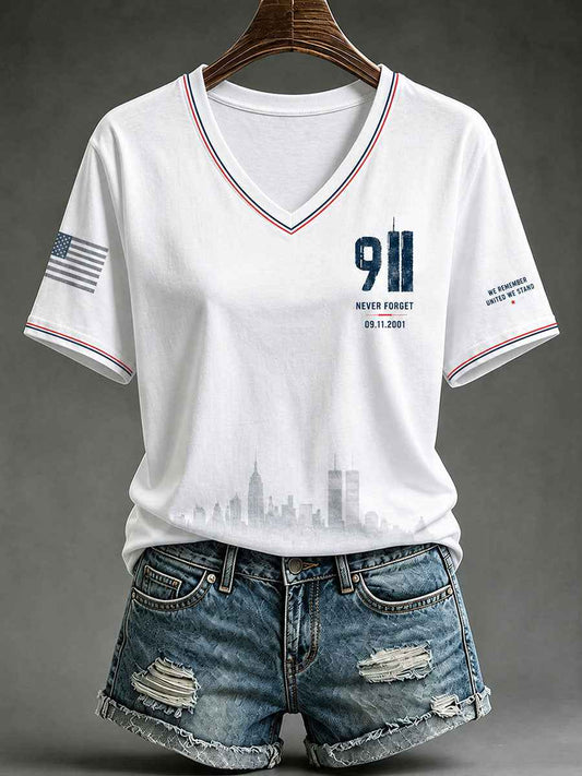 Women's 9.11 Never Forget Short-sleeved T-shirt gracestitchs