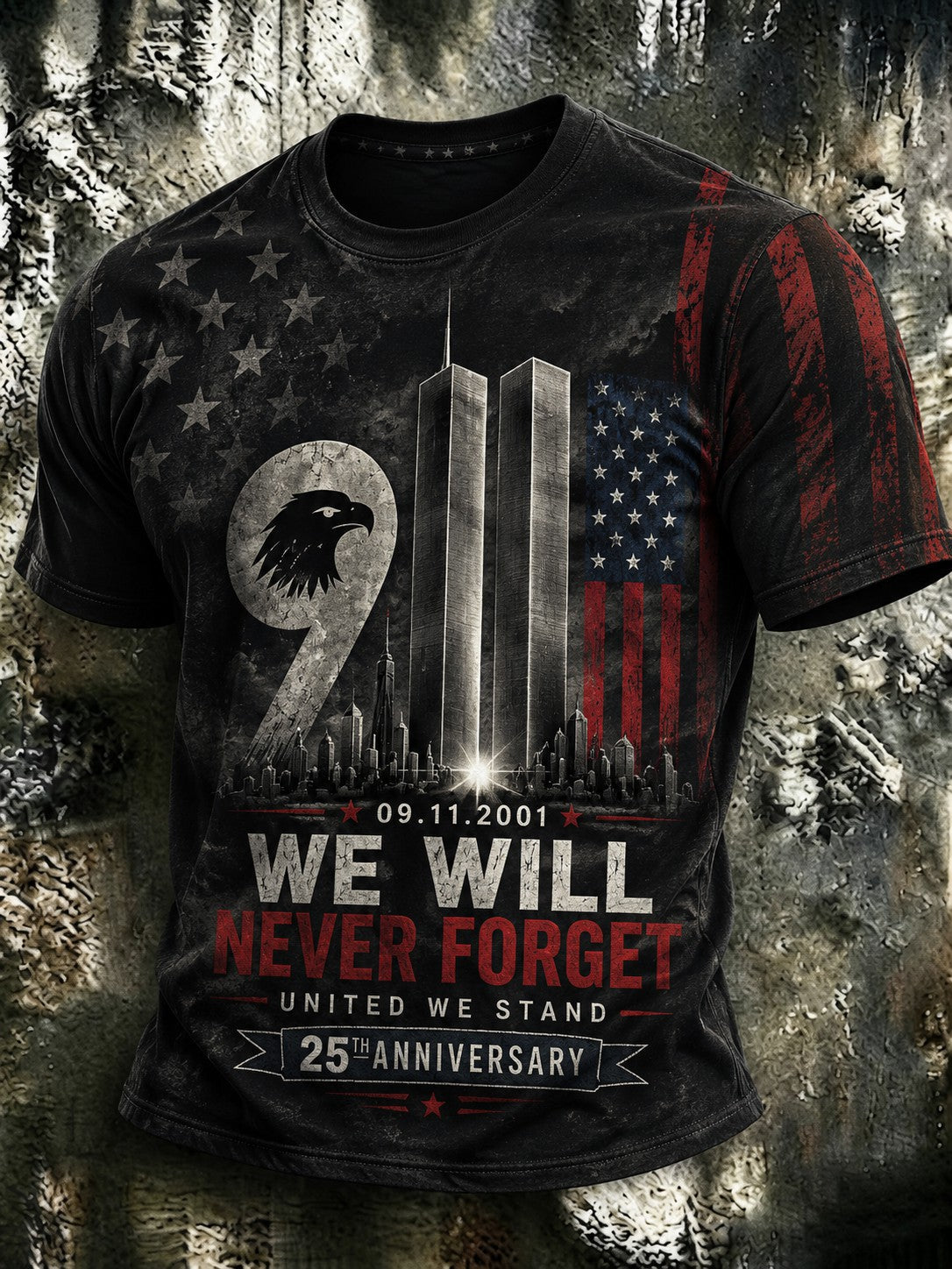Men's 9.11 Never Forget  Printed T-shirt gracestitchs