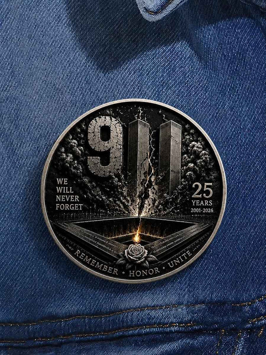 Unisex 9/11 25th Anniversary We Will Never Forget Brooch gracestitchs