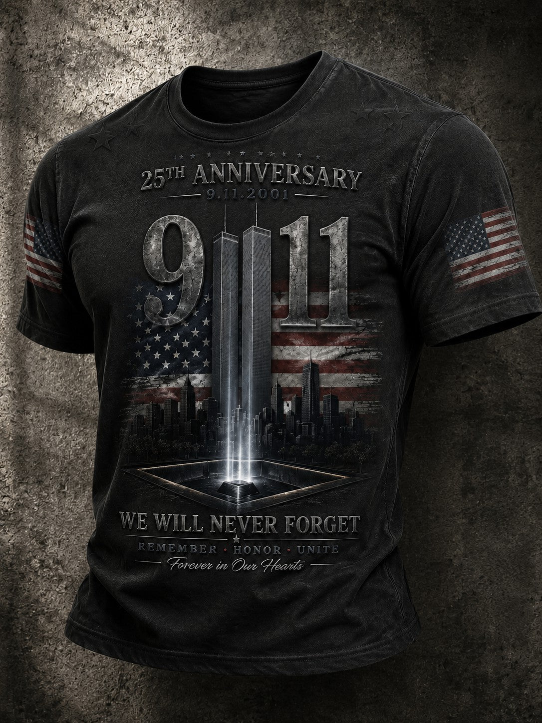 Men's 9.11 Never Forget  Printed T-shirt gracestitchs