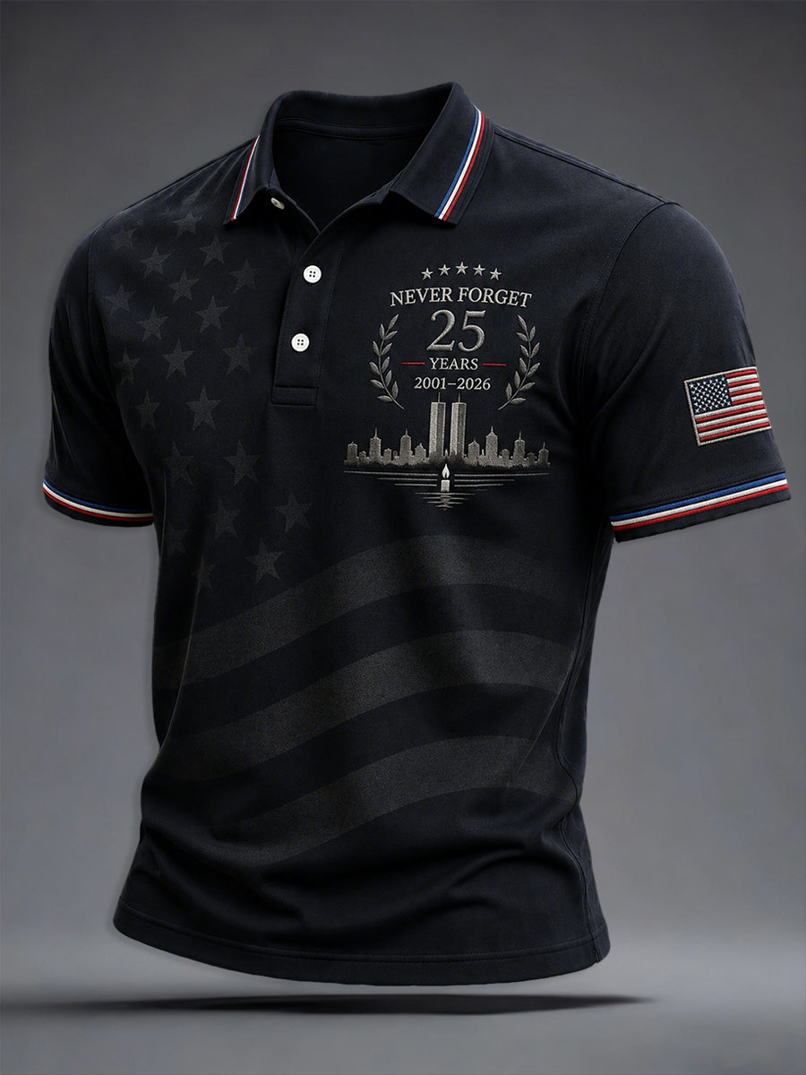 Men's 9/11 25th Anniversary We Will Never Forget Printed Shirt gracestitchs