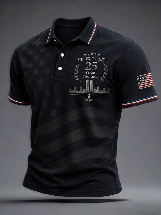 Men's 9/11 25th Anniversary We Will Never Forget Printed Shirt gracestitchs
