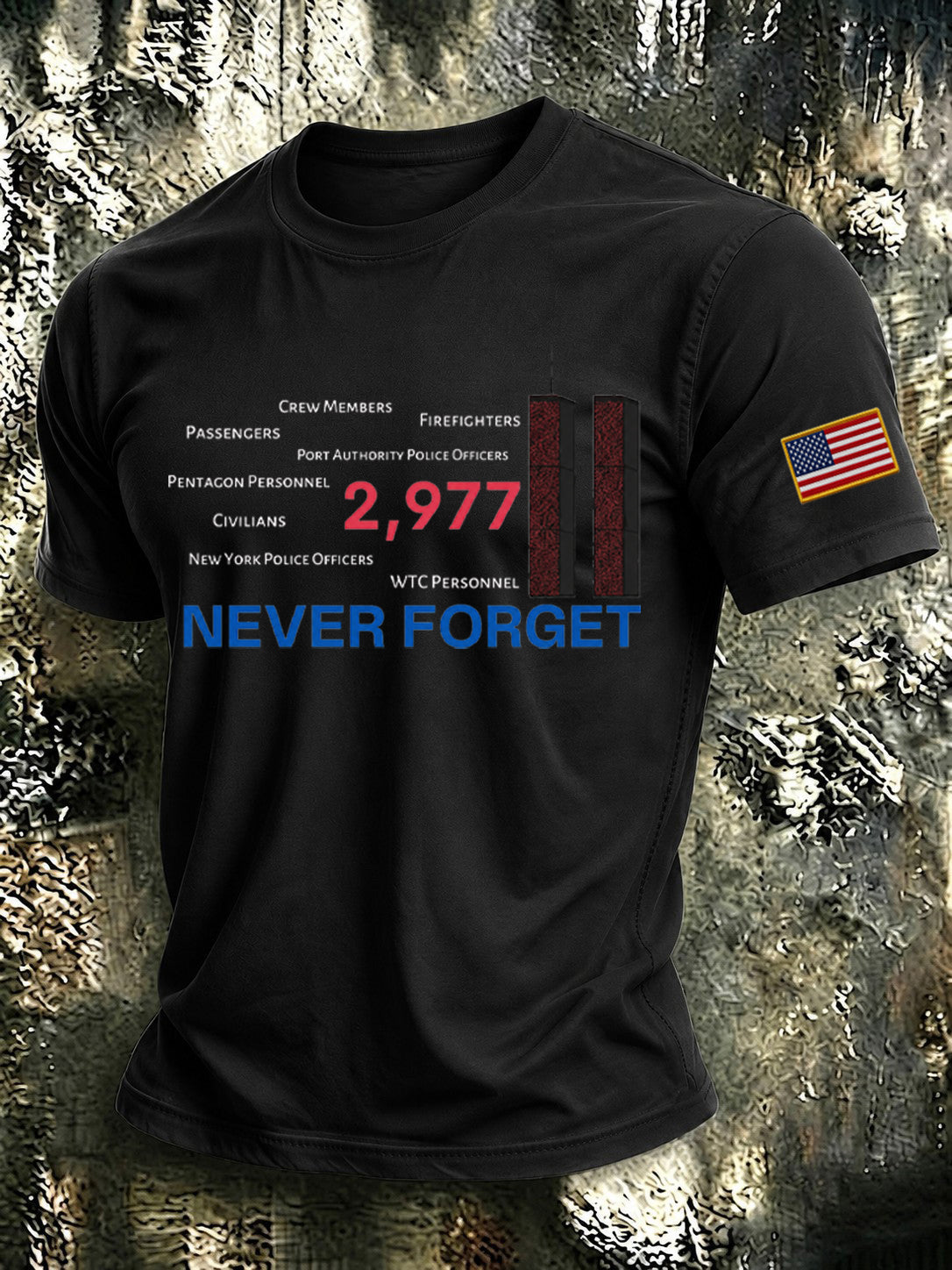 Men's 9.11 Never Forget Printed T-shirt gracestitchs