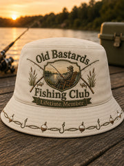Unisex Funny Old Bastards Fishing Club Lifetime Member Print Hat gracestitchs