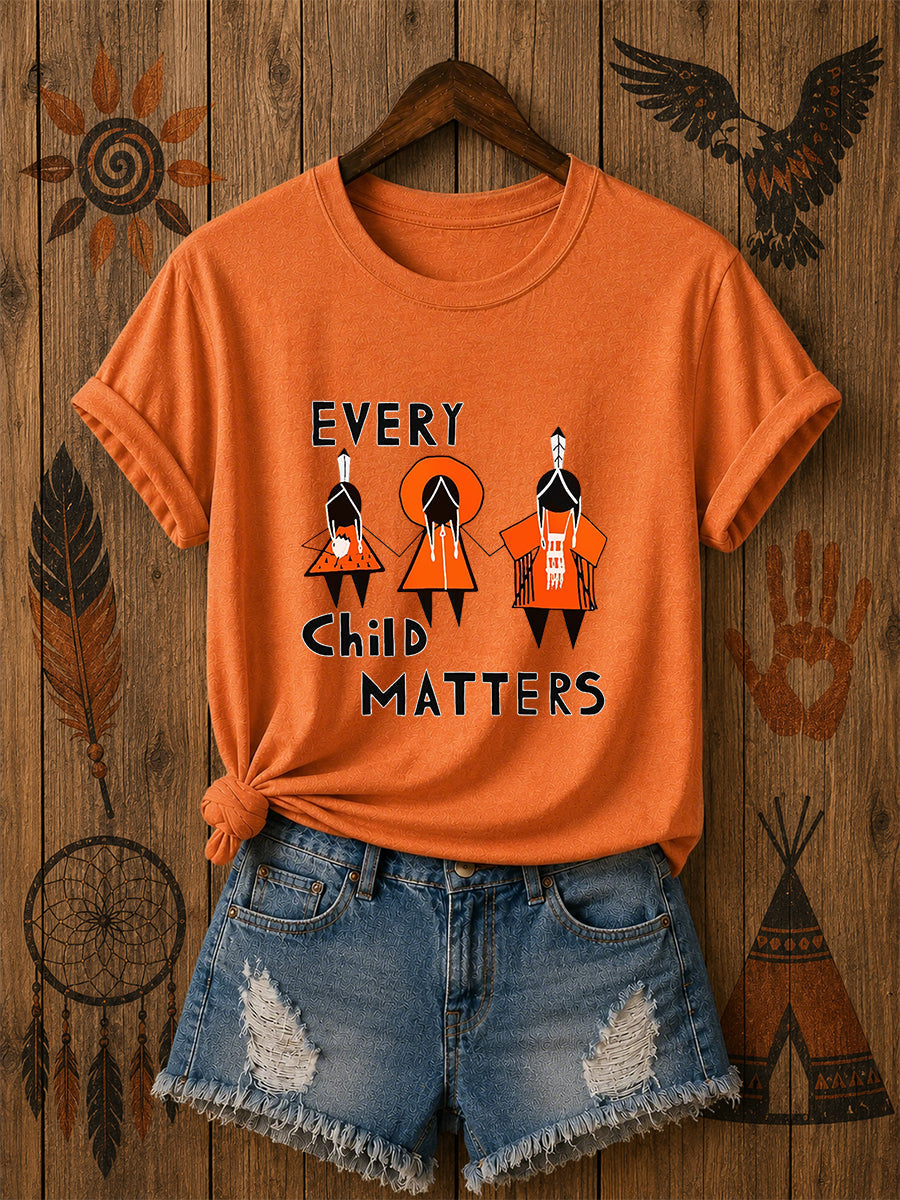 Women's Every Child Matters Printed Casual T-Shirt gracestitchs