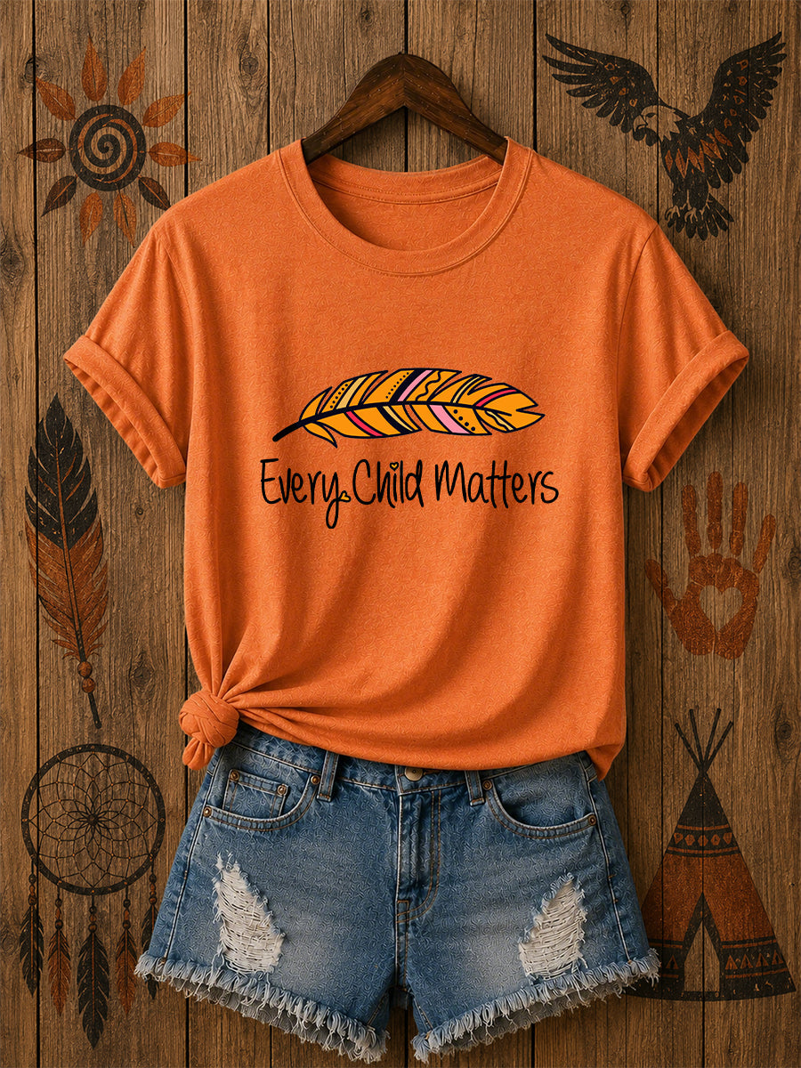 Women's Every Child Matters Printed Casual T-Shirt gracestitchs