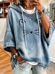 Women's Cute Cat Print Casual Top