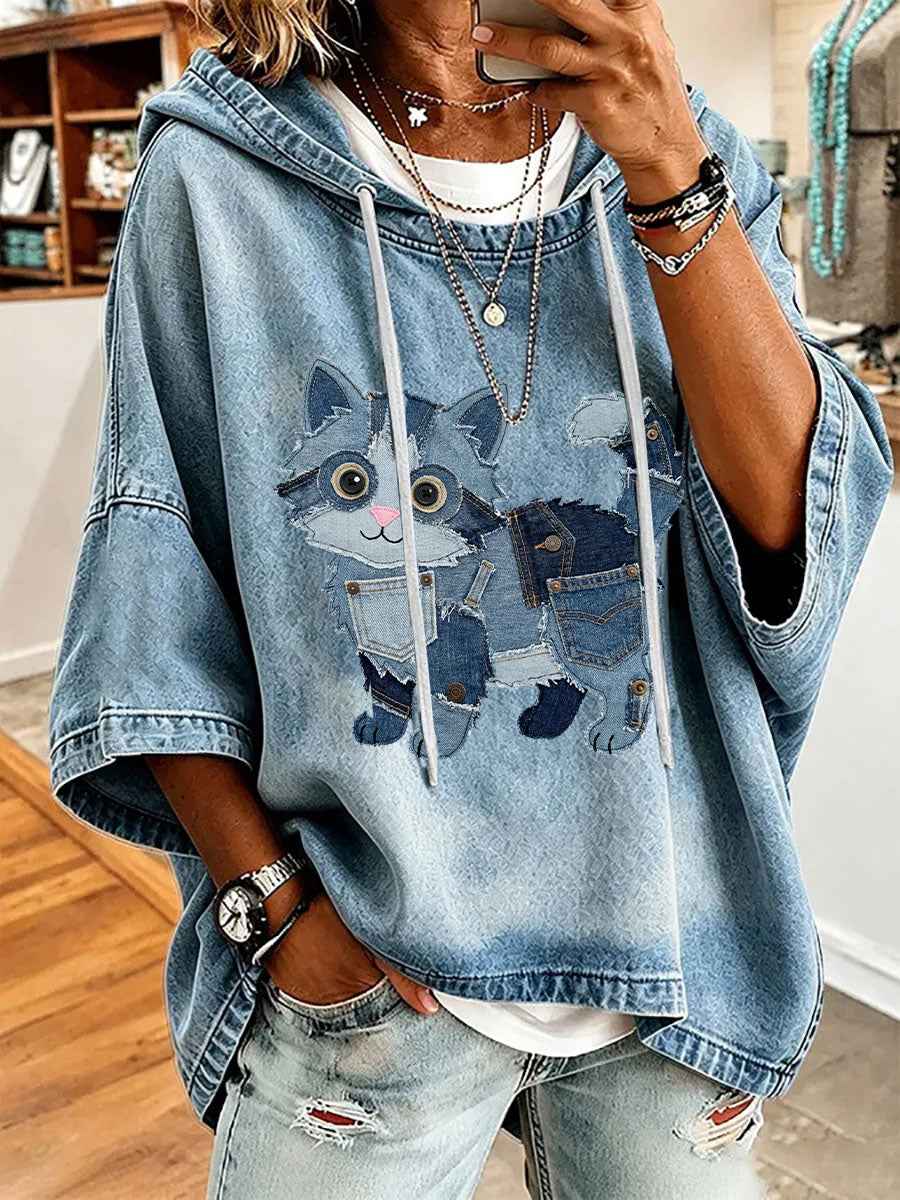 Women's Cute Cat Print Casual Top