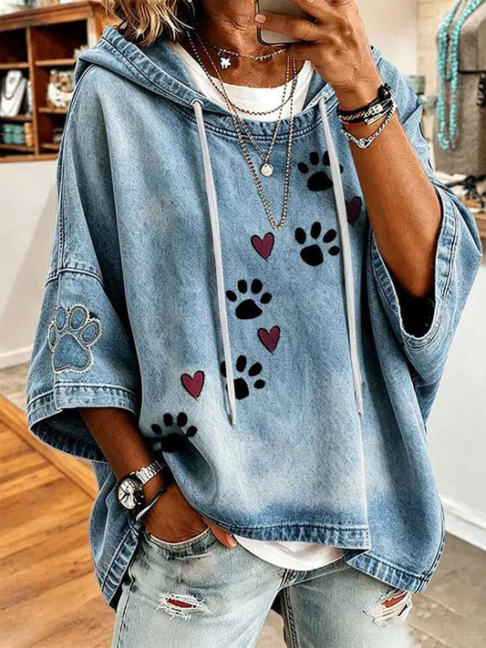 Women's Paw Print Casual Top