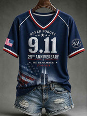 Women's Never Forget 9.11 V-neck T-shirt