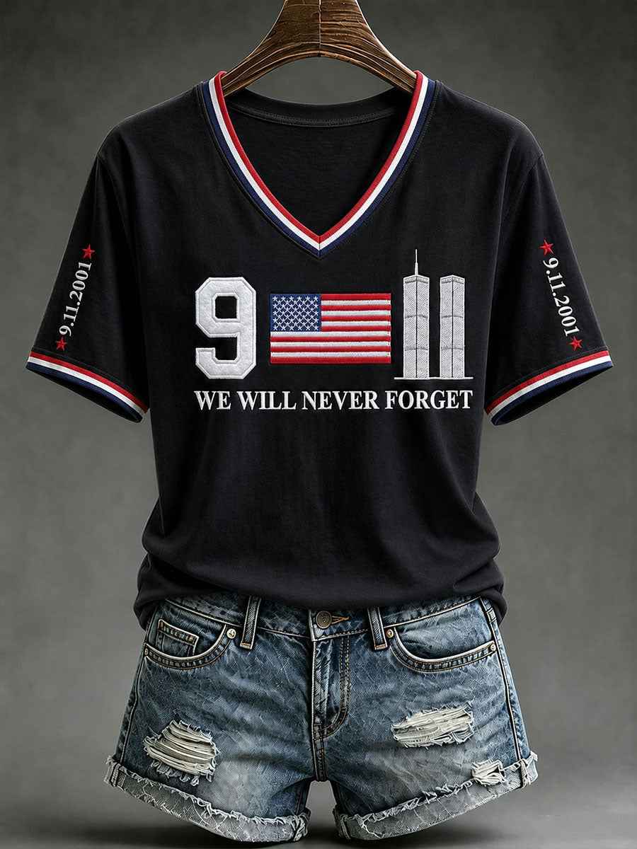 Women's 9.11 We Will Never Forget Short-sleeved T-shirt