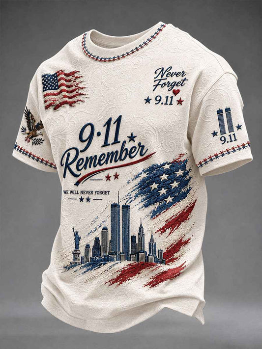 Men's 9.11 Never Forget We Remember Short Sleeves T-shirt