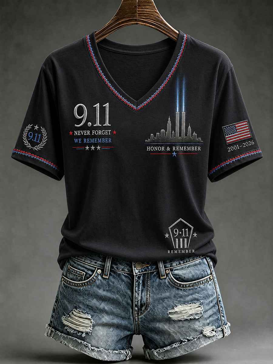 Women's 9.11 Never Forget We Remember Short-sleeved T-shirt