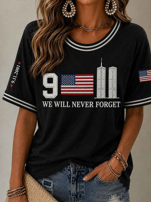 Women's 9.11 We Will Never Forget Short-sleeved T-shirt