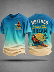 Men's I'm Retired It's 5 O'clock Everywhere Parrot Print Casual Tee