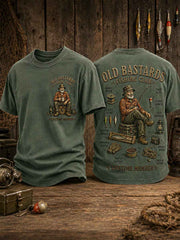 Men's Funny Old Bastards Fishing Club Lifetime Member Print Casual Tee