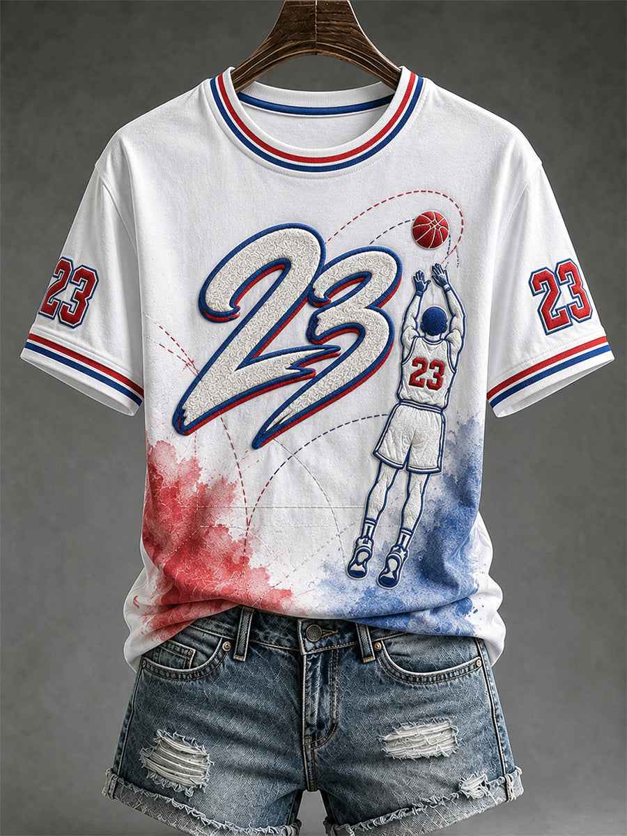 Women's Gift For Basketball Fans No.23 Print Casual Tee