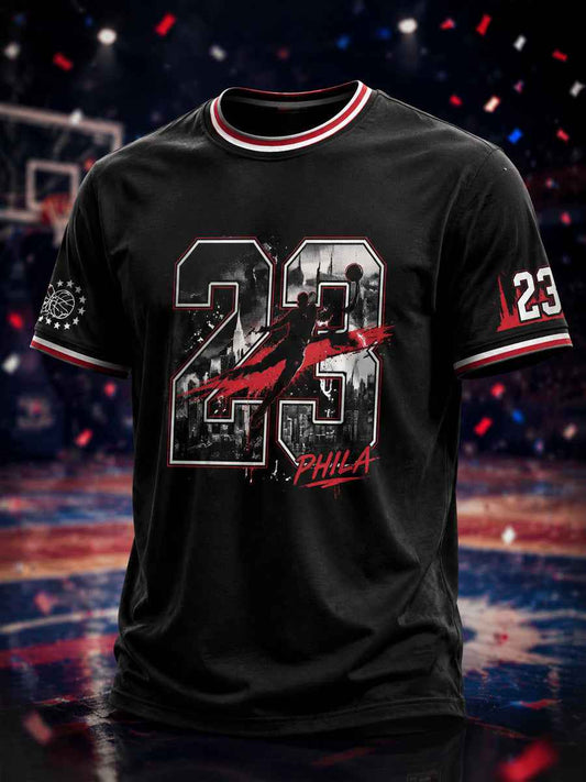 Men's America Basketball Printed T-shirt
