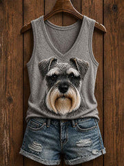 Women's Cute Miniature Schnauzer Art Vests