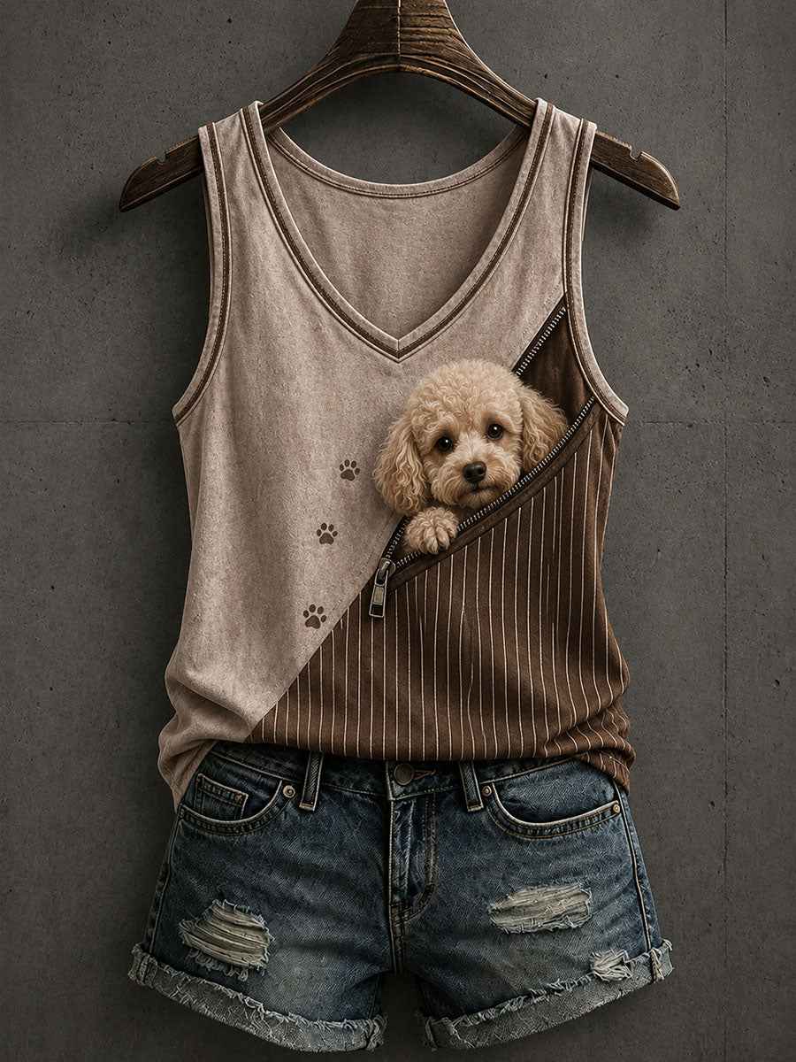 Women's Lovely Poodle Dog Tank Top