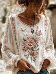 Women's Breast Cancer Cotton-Linen Shirt gracestitchs