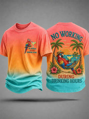 Men's No Working During Drinking Hours Print Casual Tee