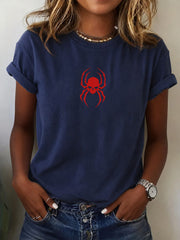 Women's Spider Print Casual Tee gracestitchs