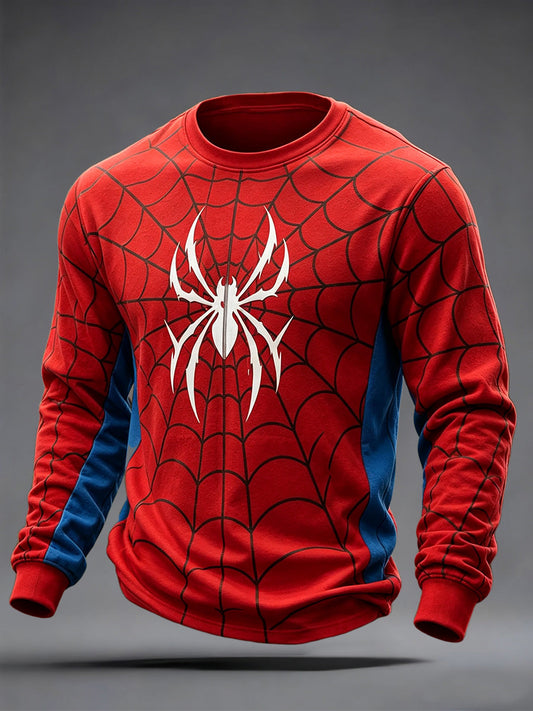 Men's Spider Print Casual Tee gracestitchs