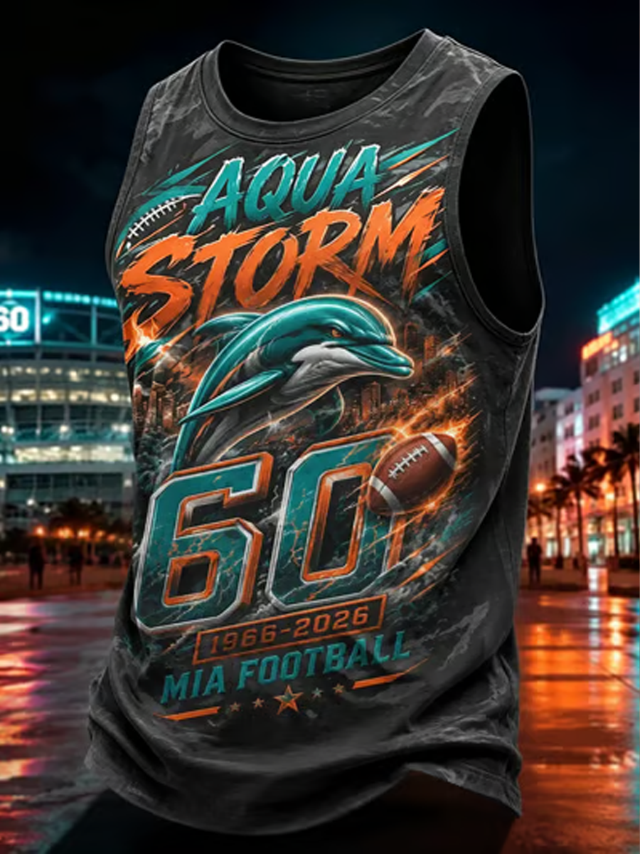 Men's Rugby Fan Miami 60 Printed Casual Tank Top gracestitchs