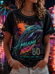 Women's Rugby Fan Miami 60 Printed short-sleeved T-shirt gracestitchs