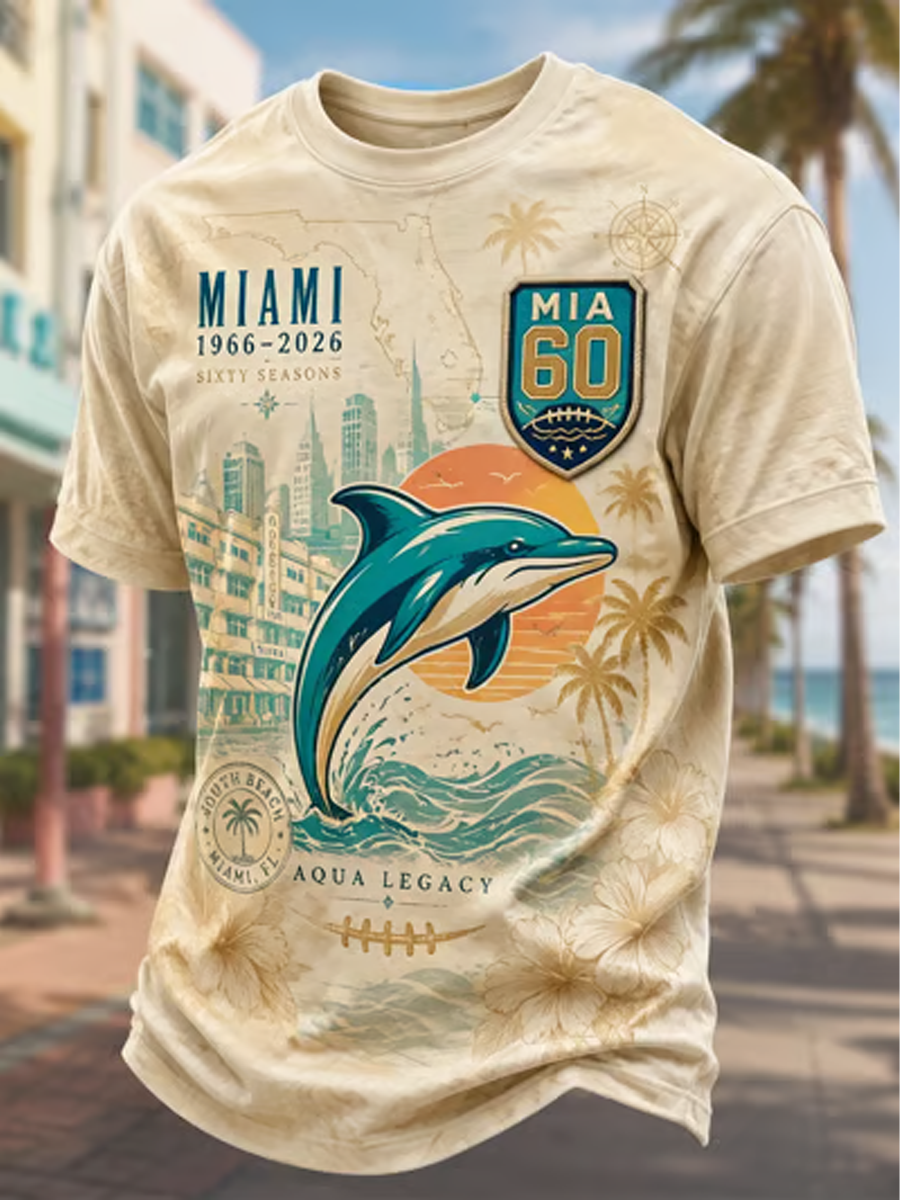 Men's Rugby Fan Miami 60 Printed short sleeves t-shirt gracestitchs