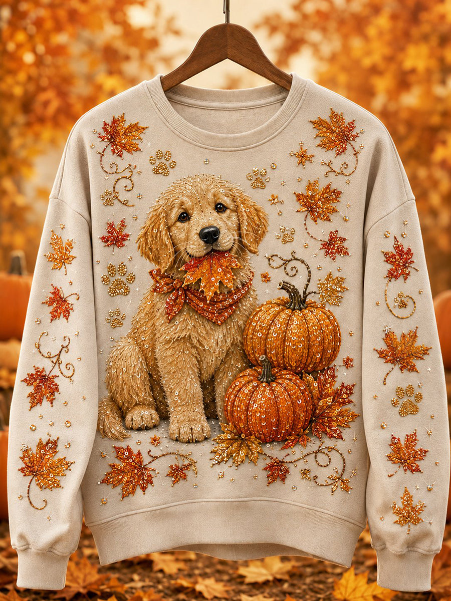 Women's Autumn Casual Animal Print Crewneck Sweatshirt gracestitchs