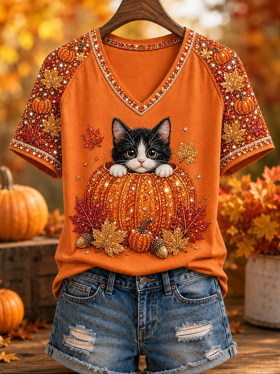 Women's Fall Animal Print T-Shirt gracestitchs