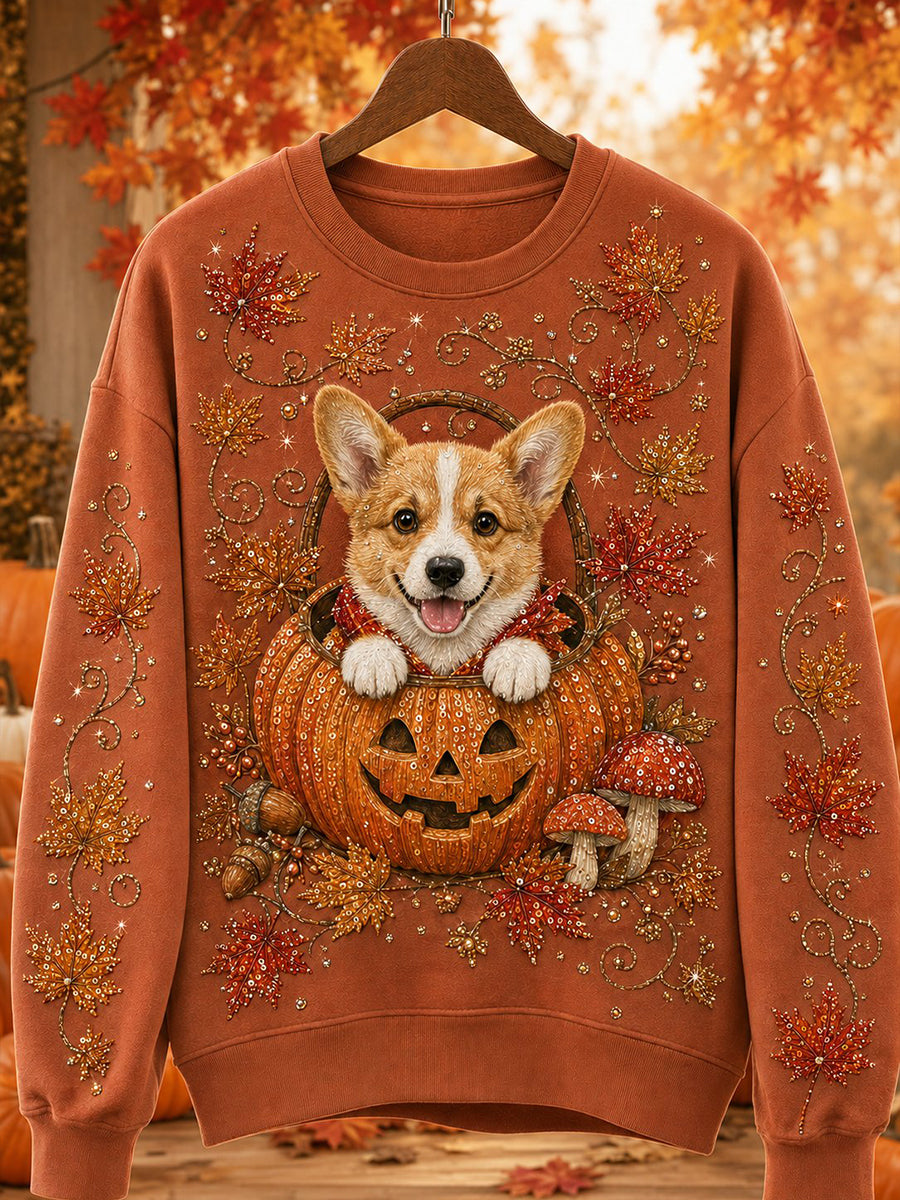Women's Autumn Casual Animal Print Crewneck Sweatshirt gracestitchs