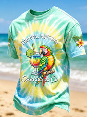 Men's I'm Retired TROPICAL RHYTHMS Cocktails & Co Short Sleeve T-shirt gracestitchs