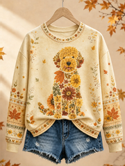Women's Autumn Dog Regular Sweatshirt gracestitchs