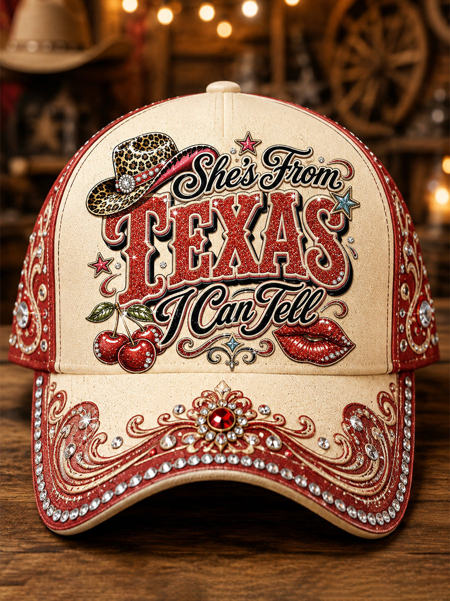 Unisex She's From Texas I Can Tell Print Hat gracestitchs