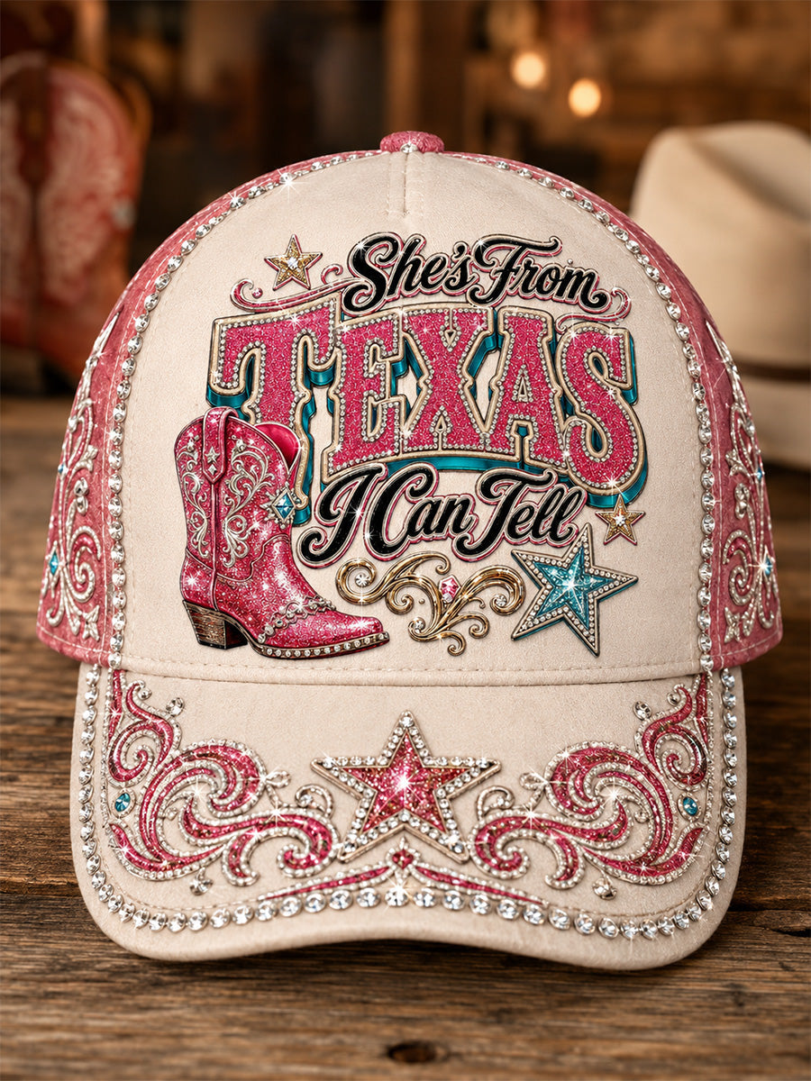 Unisex She's From Texas I Can Tell Print Hat gracestitchs