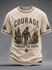 Men's Pray For Spokane Complex Fire Print Casual Tee gracestitchs