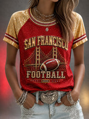 Women's Football Gameday Gift For Football Fans Casual Tee gracestitchs