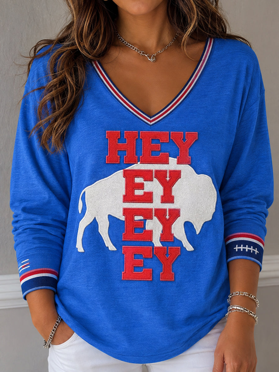 Women's Football Lover Bulls Be Good Art Printed T-shirt gracestitchs