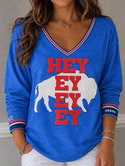 Women's Football Lover Bulls Be Good Art Printed T-shirt gracestitchs